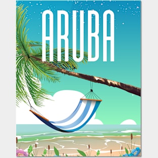 Aruba beach travel poster. Posters and Art